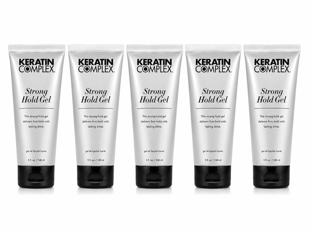 Keratin Complex Strong Hold Gel 5 Pack 5 fl oz 148ml Firm Hold Hair Styling Gel